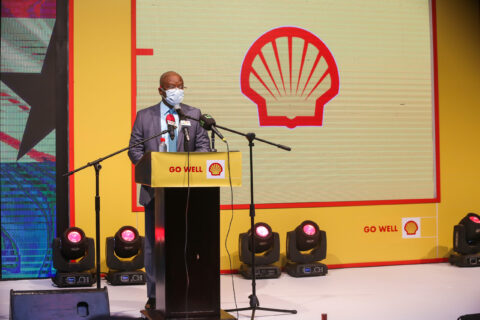 The Managing Director of Vivo Energy Ghana, Mr. Ben Hassan Ouattara at the launch of the new Shell fuels with Dynaflex Technology