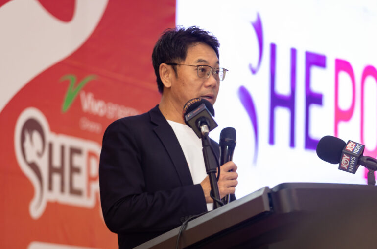 Mr. Christian Li, Managing Director of Vivo Energy Ghana delivering his address at the ShePower Summit 2026 held at the College of Engineering, KNUST