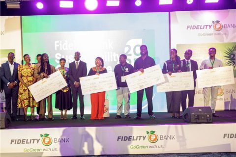 Cohort 1 winners with management of Fidelity Bank