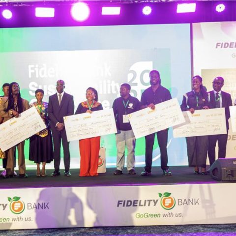 Cohort 1 winners with management of Fidelity Bank