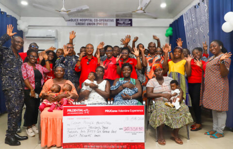 Staff of Prudential Life Insurance, Staff of Police Hospital and Beneficiaries in a Group Picture