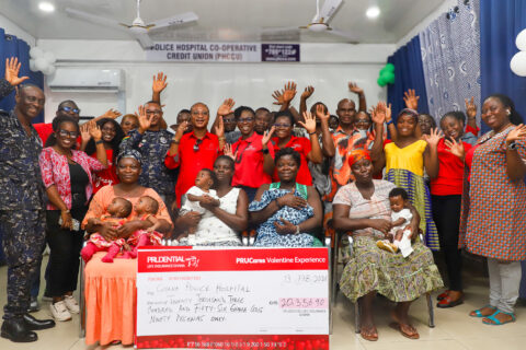 Staff of Prudential Life Insurance, Staff of Police Hospital and Beneficiaries in a Group Picture