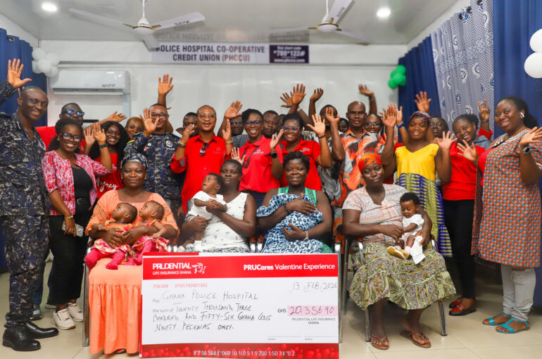 Staff of Prudential Life Insurance, Staff of Police Hospital and Beneficiaries in a Group Picture